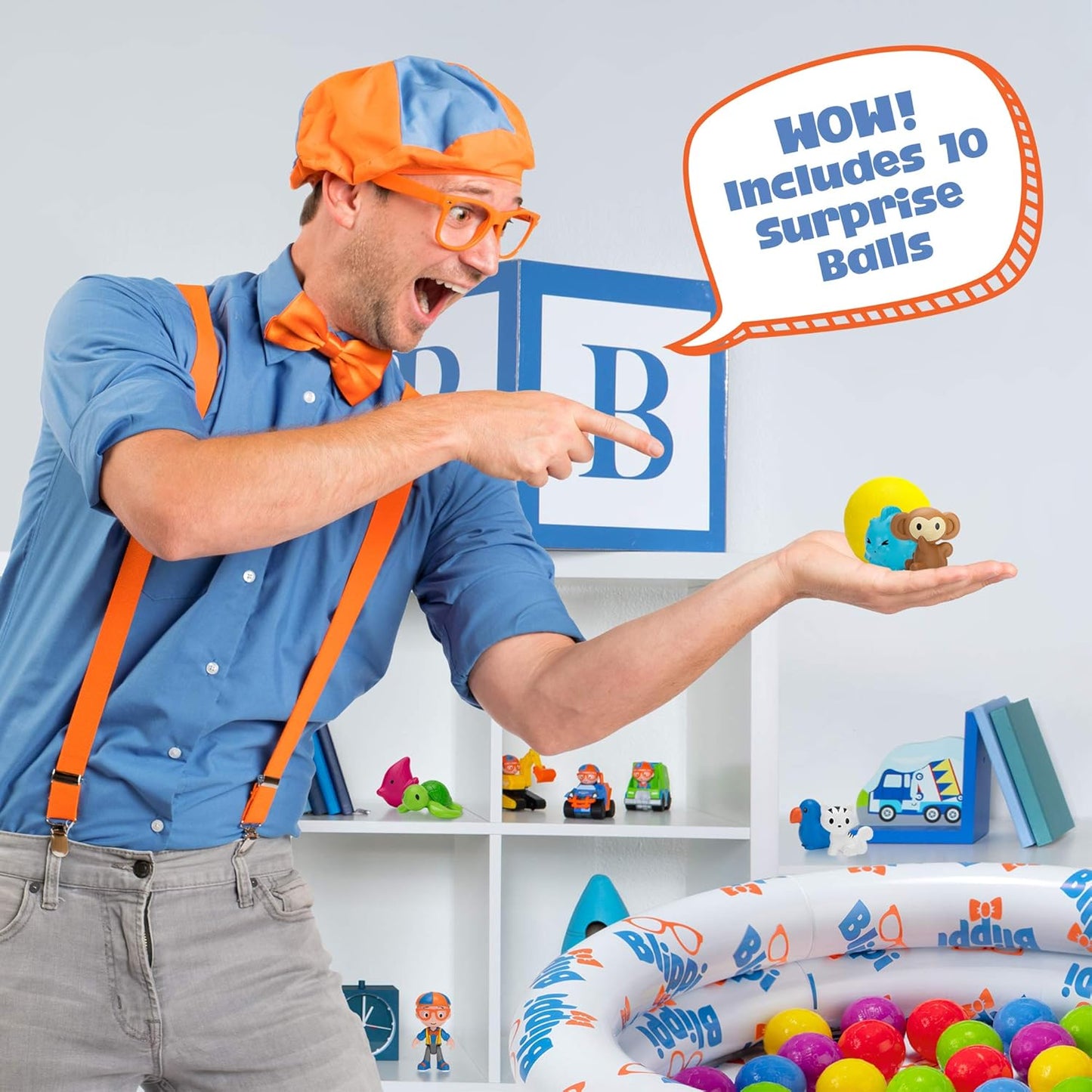 Blippi Mystery Ball Pit Adventure Playset Includes 36 Pcs