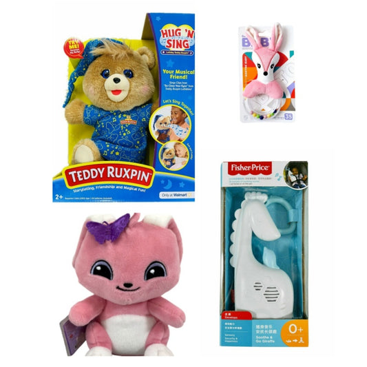 Baby Joy Gift Value Box - Hug' N Sing Teddy Ruxpin, Soothe Giraffe, Deer Rattle & Rabbit Plush