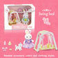 Adorable Rabbit Family Mini Toy House Set - Swing Bed