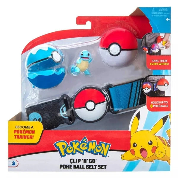 Pokémon Pikachu & Squirtle Clip 'N' Go Poké Ball Belt Set Action Figure