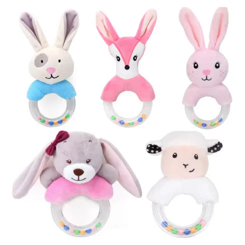 Baby Soothe Plush Soft Rattle Animal Sensory Toy