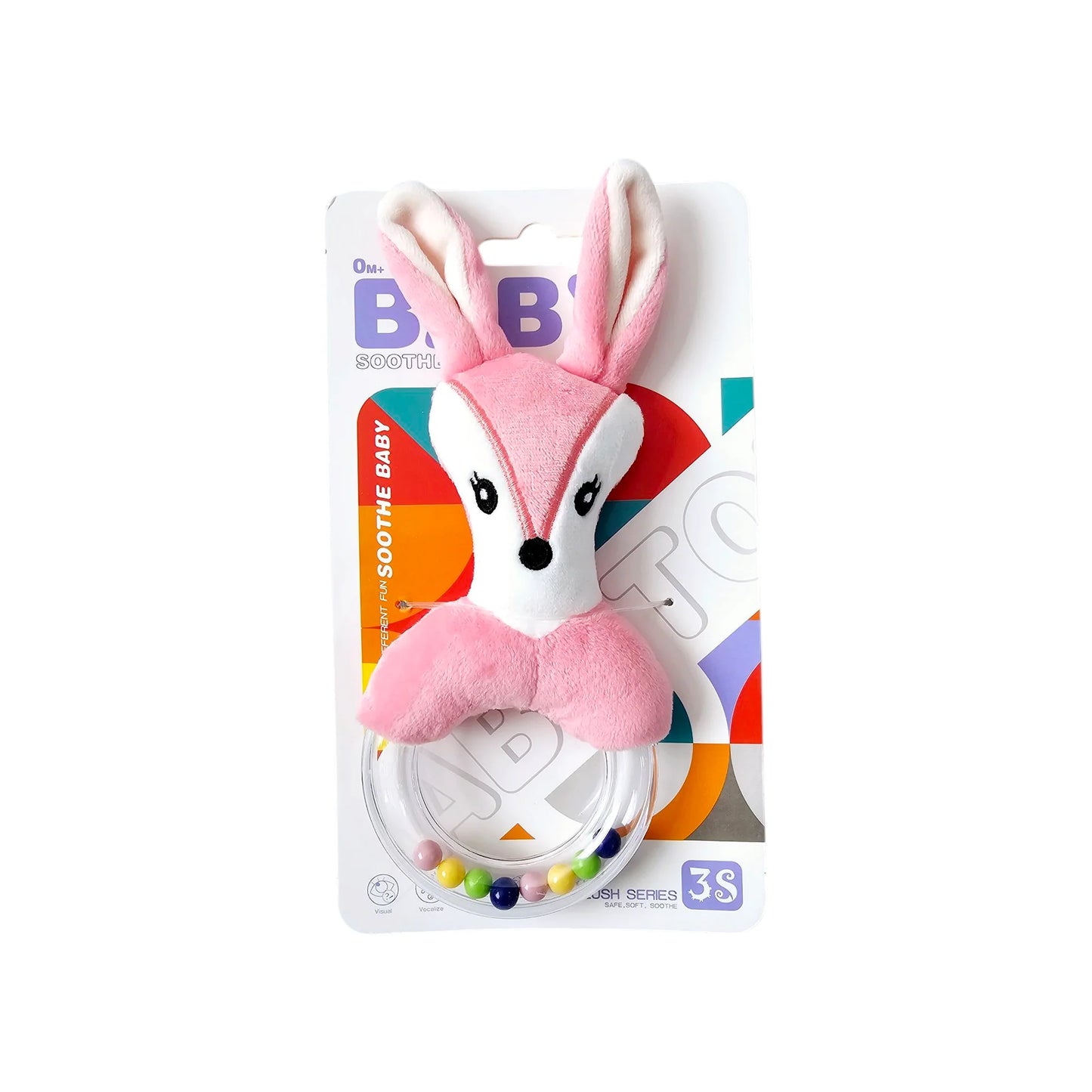 Baby Soothe Plush Soft Rattle Animal Sensory Toy