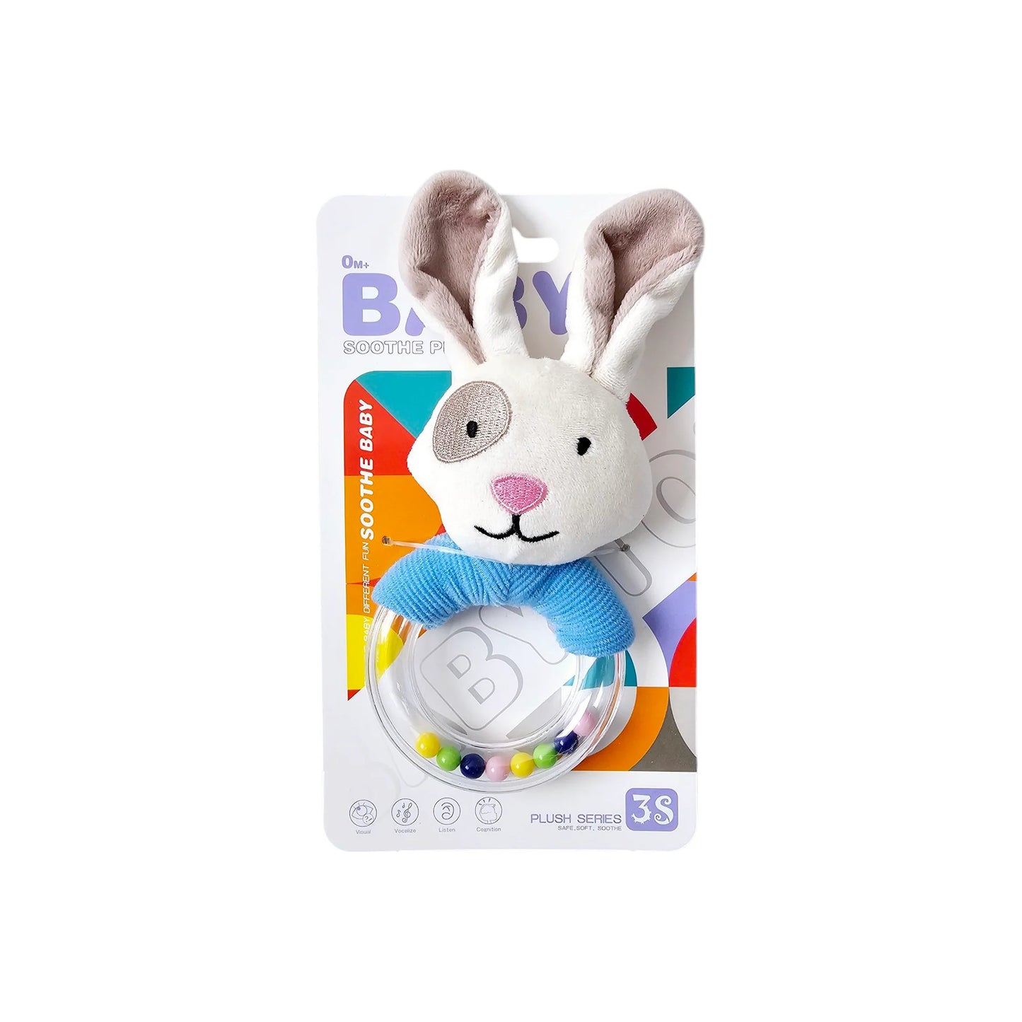 Baby Soothe Plush Soft Rattle Animal Sensory Toy