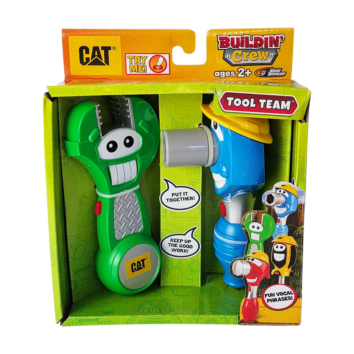 CAT Buildin' Crew Tool Team Kids Toy Hammer & Scottie Screwdriver/Ronnie Wrench & Sammy Socket
