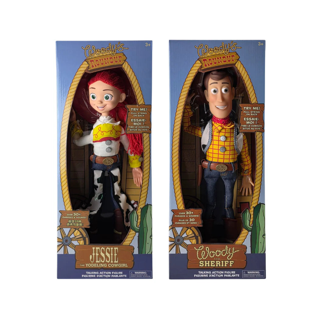 Disney Pixar Toy Story Talking Action Figure - Woody The Sheriff and Jessie The Yodelin' Cowgirl