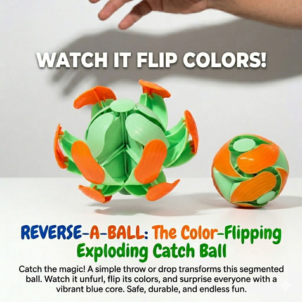 Magic Color-Flipping Ball Toy Throw and Catch Ball Toy Birthday Party Favours (Pack of 2)