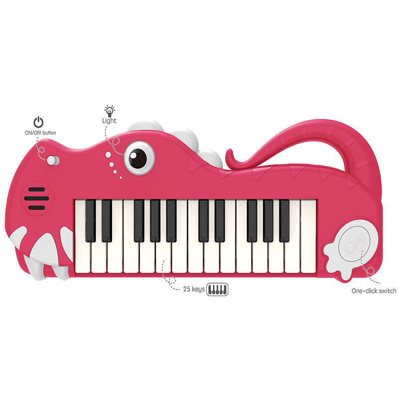 Dinosaur Electronic Keyboard with Lights & Demo Songs – Kids Musical Toy Piano