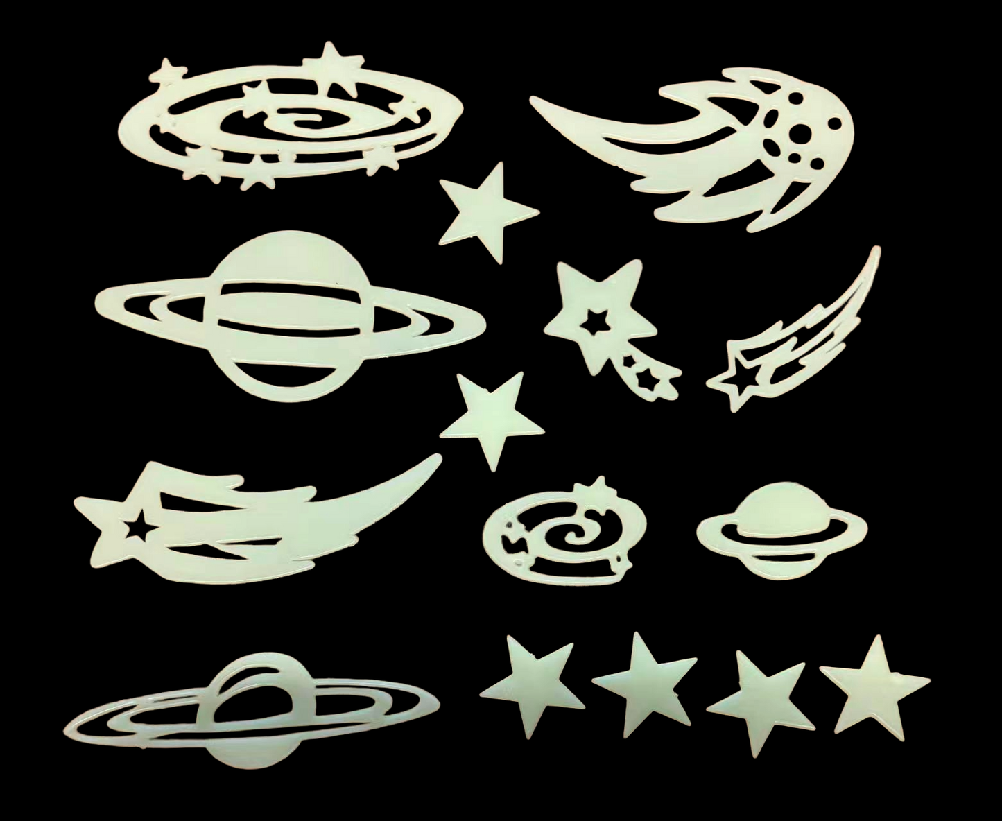 Reusable Self-Adhesive Glow-in-the-Dark Kids Room Wall Decor - Universal, Star, Planet, Dinosaur, Bear and Ocean Fish