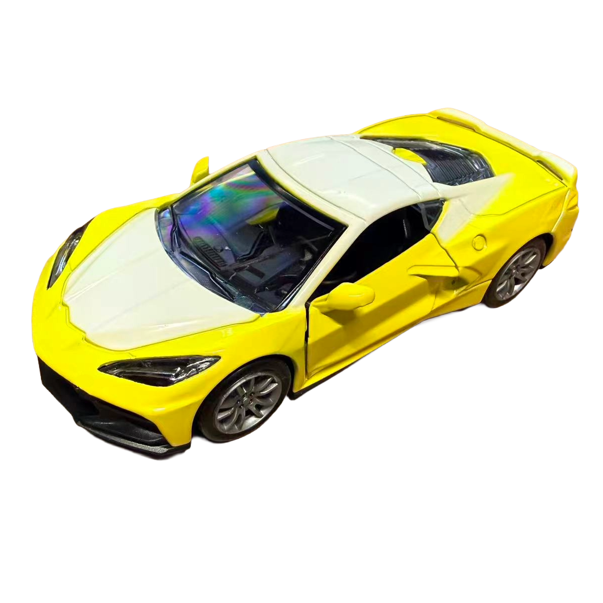 5" Die-Cast Alloy Pull-Back Racing Vehicle Sports Car Toy Model Set - Yellow