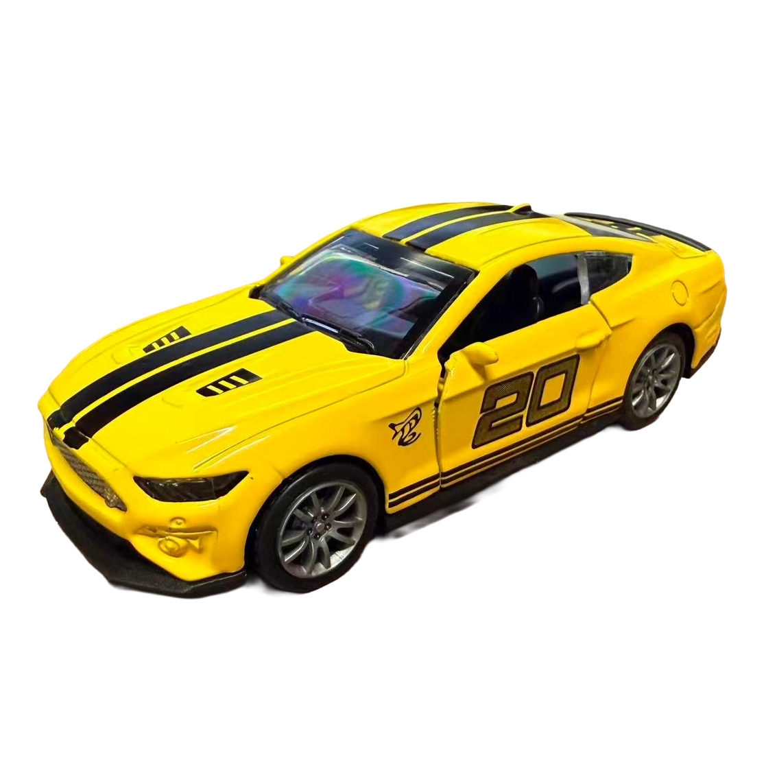 5" Die-Cast Alloy Pull-Back Racing Vehicle Sports Car Toy Model Set - Yellow