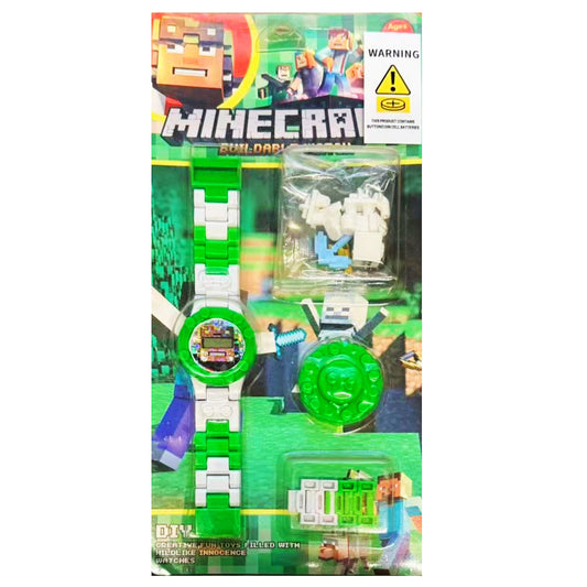 DIY Creative Minecraft Buildable Watch With Length-Adjustable Strap
