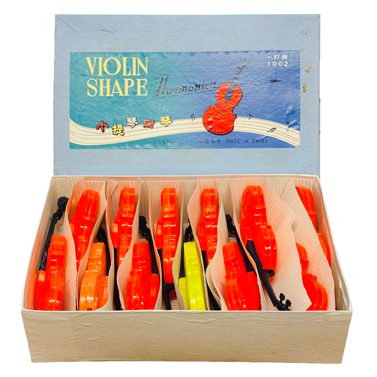 Vintage Style Violin-Shaped Harmonica Toy Set (12 Pcs/Box) Party Favours, Wholesale Bulk Pack