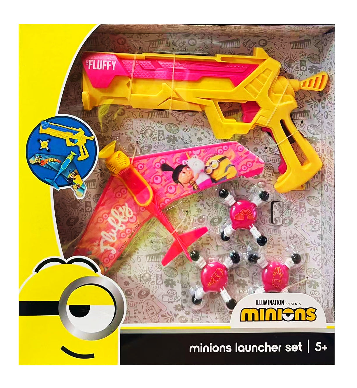 Minions Airplane Launcher Toy Set - Foam Glider & Disc Shooter Outdoor Play