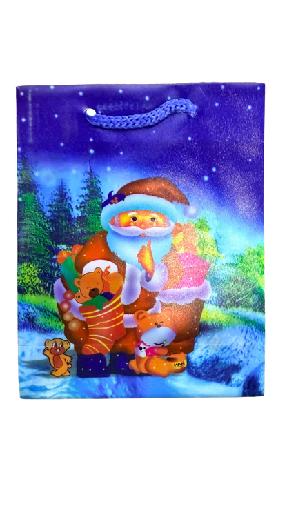 Pack of 12 x Santa Claus Holiday Christmas Gift Bag