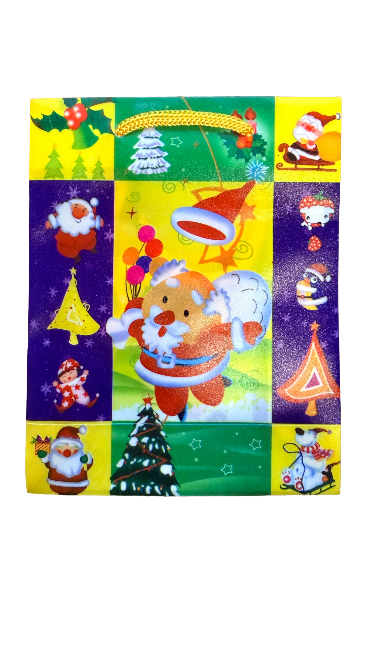 Pack of 12 x Santa Claus Holiday Christmas Gift Bag