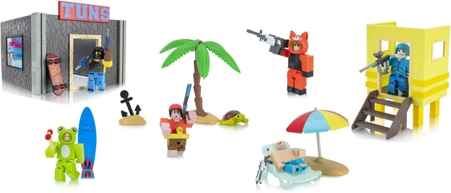 28 Pieces Jazware Roblox Arsenal: Operation Beach Day Action Figure Set