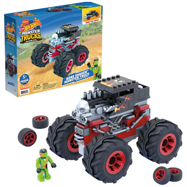 MEGA Hot Wheels Monster Truck Building Set Toy Bundle