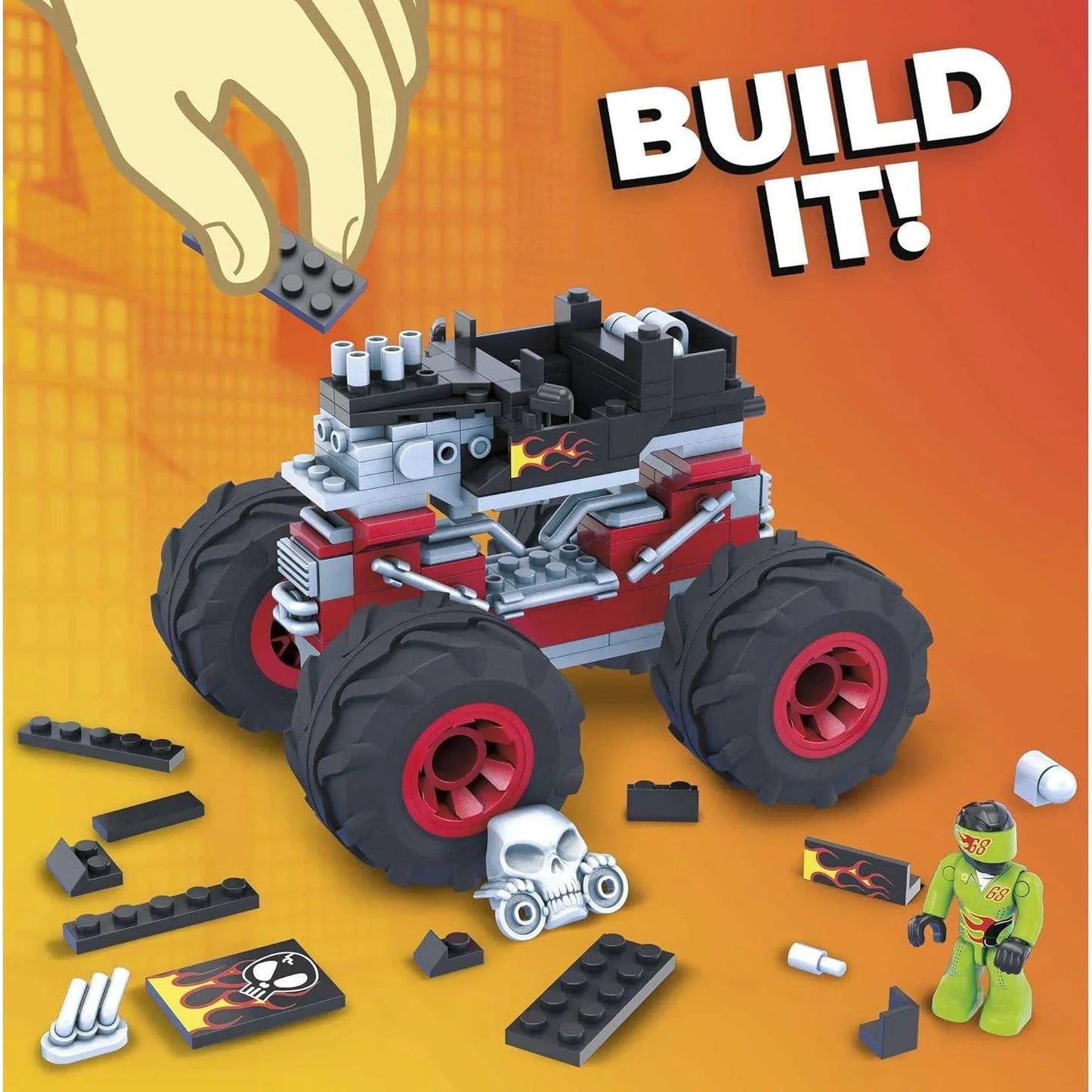 MEGA Hot Wheels Monster Truck Building Set - Bone Shaker 194 PCS