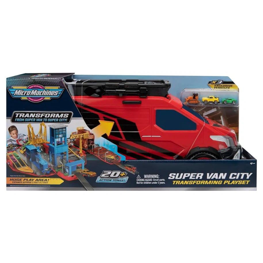 Hasbro Micro Machines Red Super Van Transforming Playset