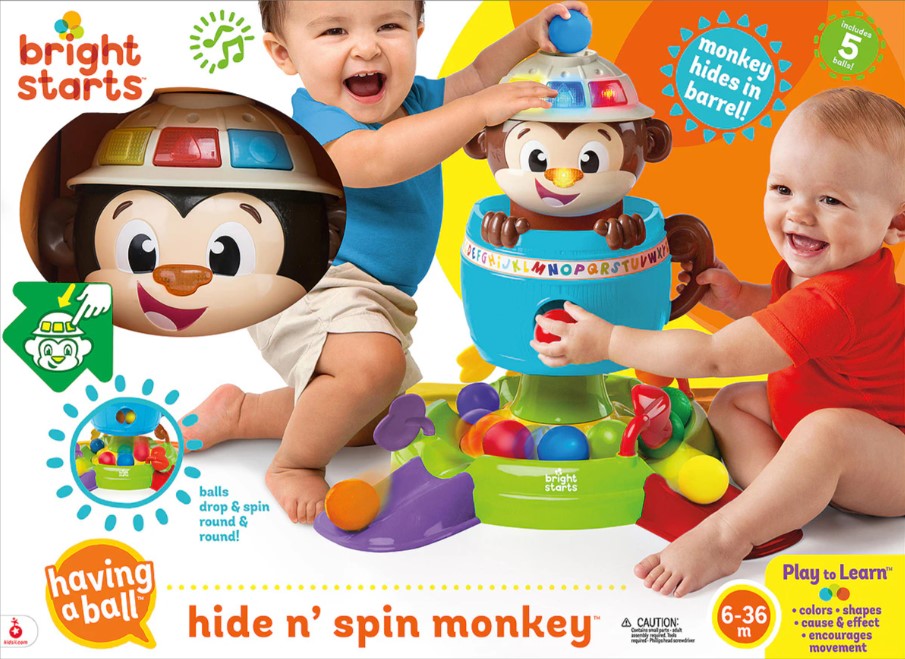 Bright Starts Hide & Spin Monkey Baby Activity Toy