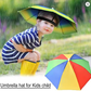 Children Rain Umbrella Hat Portable Foldable Outdoor Headwear Shade Head Hats Cap