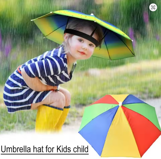 Children Rain Umbrella Hat Portable Foldable Outdoor Headwear Shade Head Hats Cap