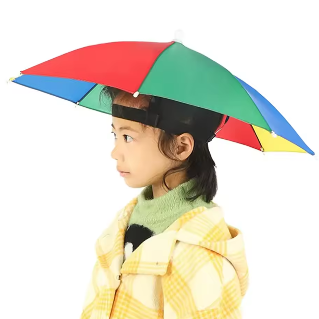 Children Rain Umbrella Hat Portable Foldable Outdoor Headwear Shade Head Hats Cap