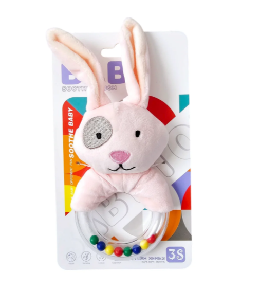 Baby Soothe Plush Soft Rattle Animal Sensory Toy