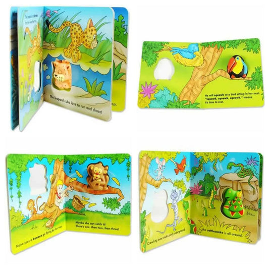 Squeaky Toy Board Books - Jungle Animal Squeaky Zoo Series - Set of 4