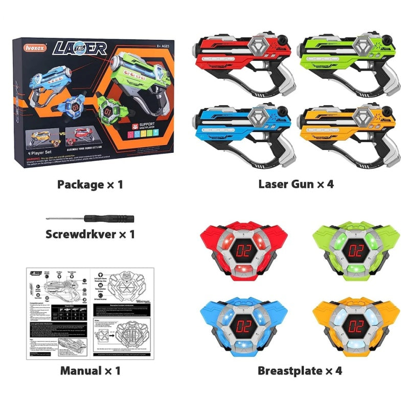 Laser Tag Gun Toy Set - Quad Pack