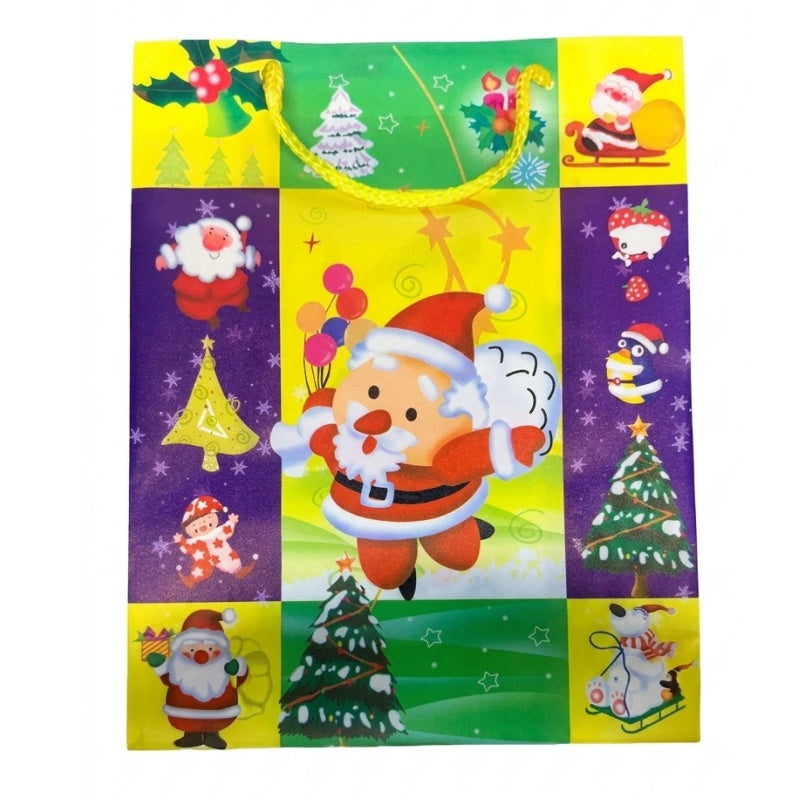 Pack of 12 x Santa Claus Holiday Christmas Gift Bag
