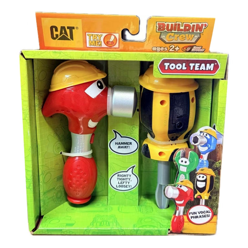 CAT Buildin' Crew Tool Team Kids Toy Hammer & Scottie Screwdriver/Ronnie Wrench & Sammy Socket