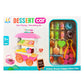 Dessert Cart Food Play Set with Donuts, Candies, Play Money & Shopping Basket Kids Pretend Toy