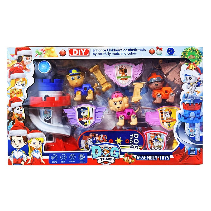 DIY Dog Team Assembly Toys Dog Rescue Action Figure