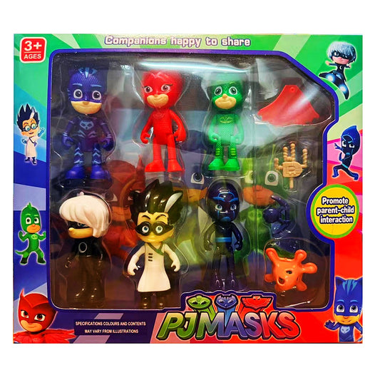 PJ Masks Action Figure Toy Set - 6Pcs Collectible Figures with 3Pcs Accessories