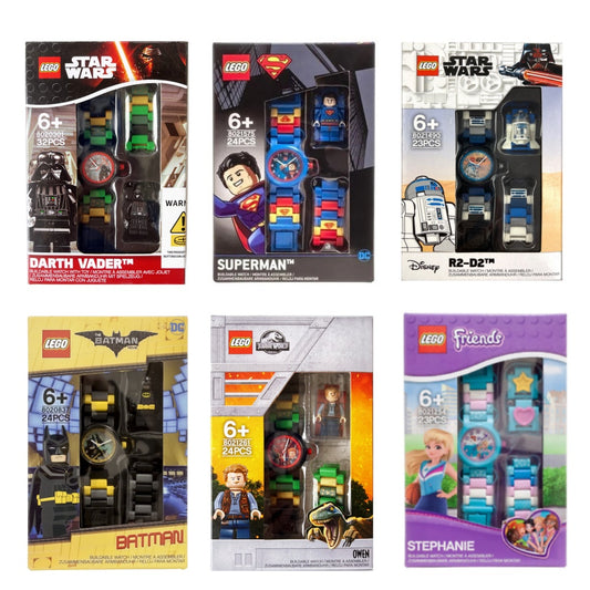 Lego Buildable Watch - Superman, Batman, Stephanie, R2-D2, Darth Vader, Jurassic Park