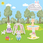 Adorable Rabbit Family Mini Toy House Set - Swing Bed