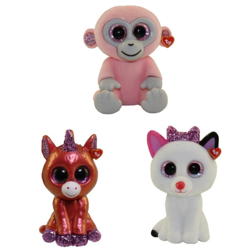Ty Beanie Boos Mini Boo Series 3 Collectible Figurines - Monkey, Unicorn & Cat