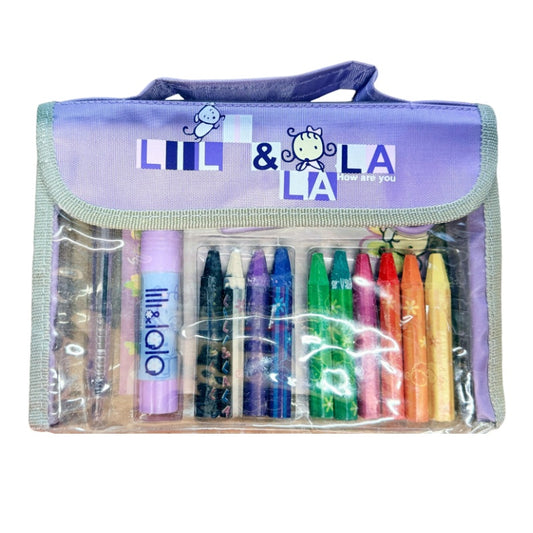 Lili & Lala Kids Stationery Set in Purple Carry Bag (Small)