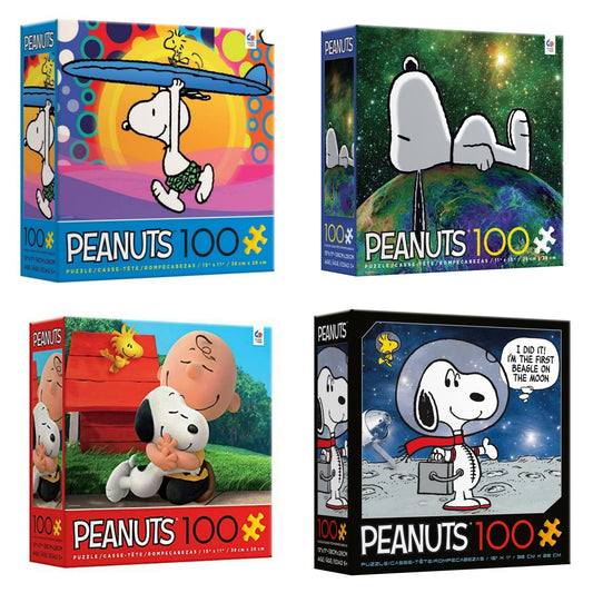 4 x Ceaco Peanuts Puzzle Collection 100 Piece Jigsaw Puzzle Bundle