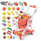 Kids Supermarket Shopping Trolley Play Set with 30+ Pretend Food Items