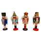 Vintage Wooden Christmas Nutcracker Ornaments Set of 4 - 4 Inches High