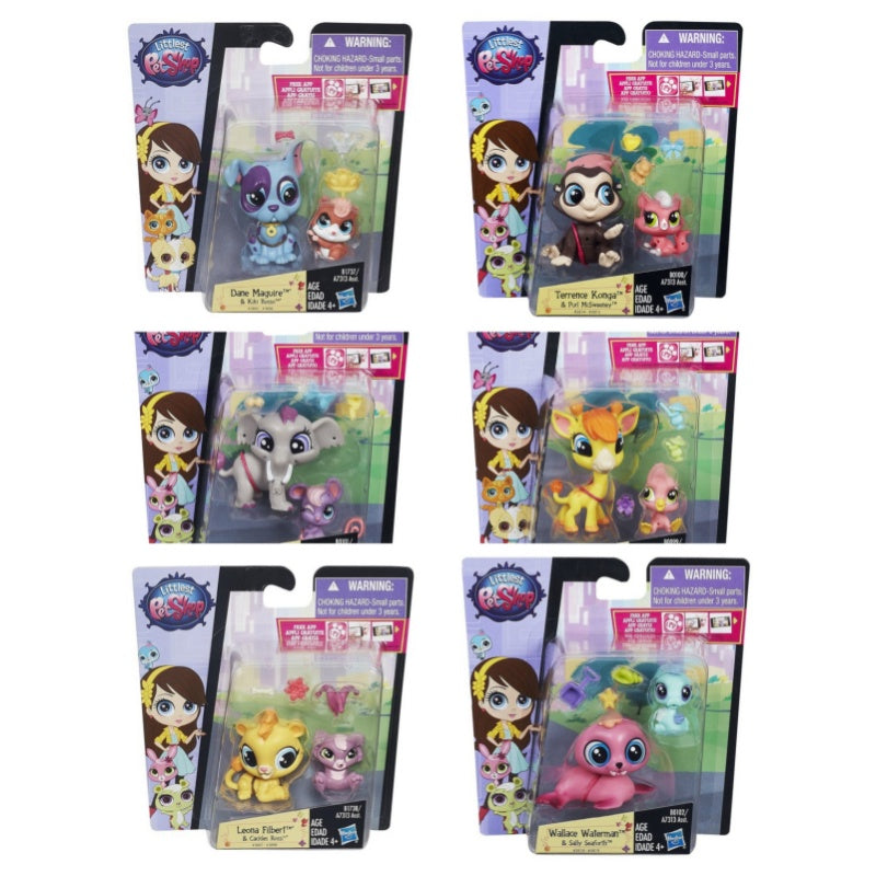 6 X Hasbro Littlest Pet Shop Includes: Pet, Pet Friends & Deco Bits Action Figure Bundle