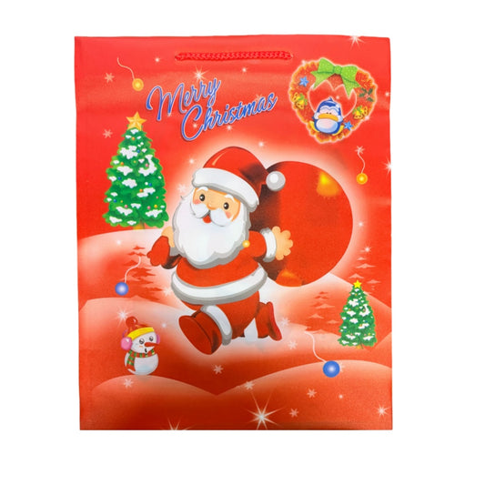 Pack of 12 x Santa Claus Holiday Christmas Gift Bag