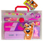 Official Scooby-Doo Kids Stationery Set in Clear Carry Case - Pink