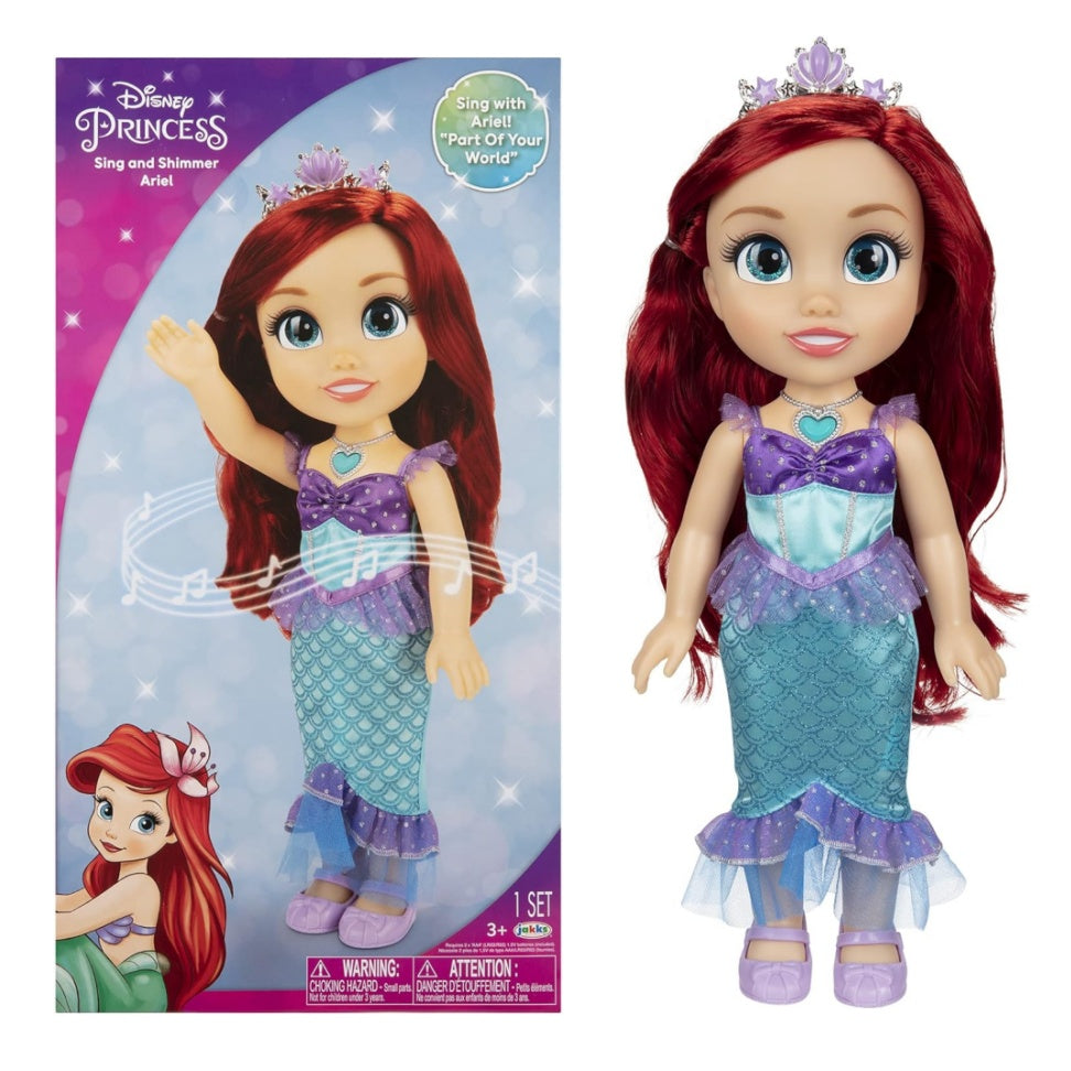 Disney Princess Ariel Sing & Shimmer Toddler Doll, Sings Part of Your World