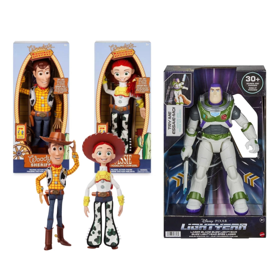 Disney Pixar Toy Story Interactive Talking Woody, Talking Jessie & Buzz Lightyear Action Figures