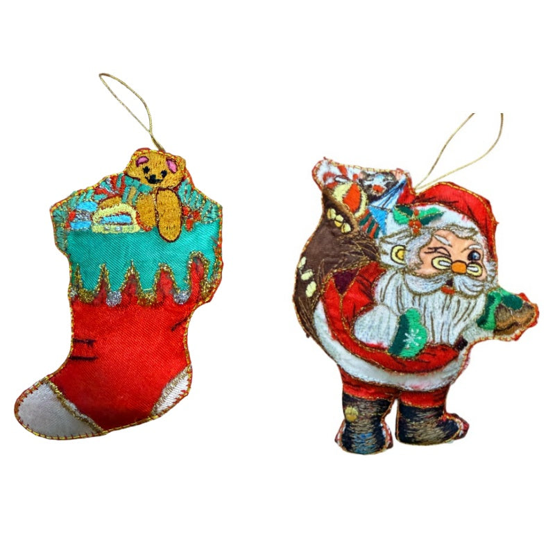 Santa Claus Hanging Christmas Ornament Tree Decoration 2 PCS