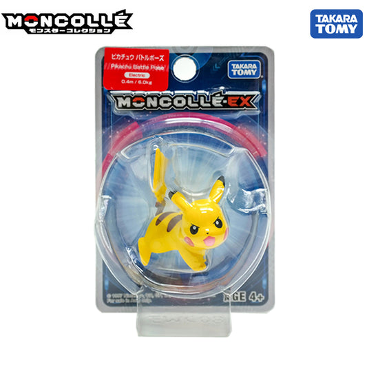 Takara Tomy Pokemon ASIA Limited Moncolle-EX Electric Pikachu Battle Pose Toy Figure