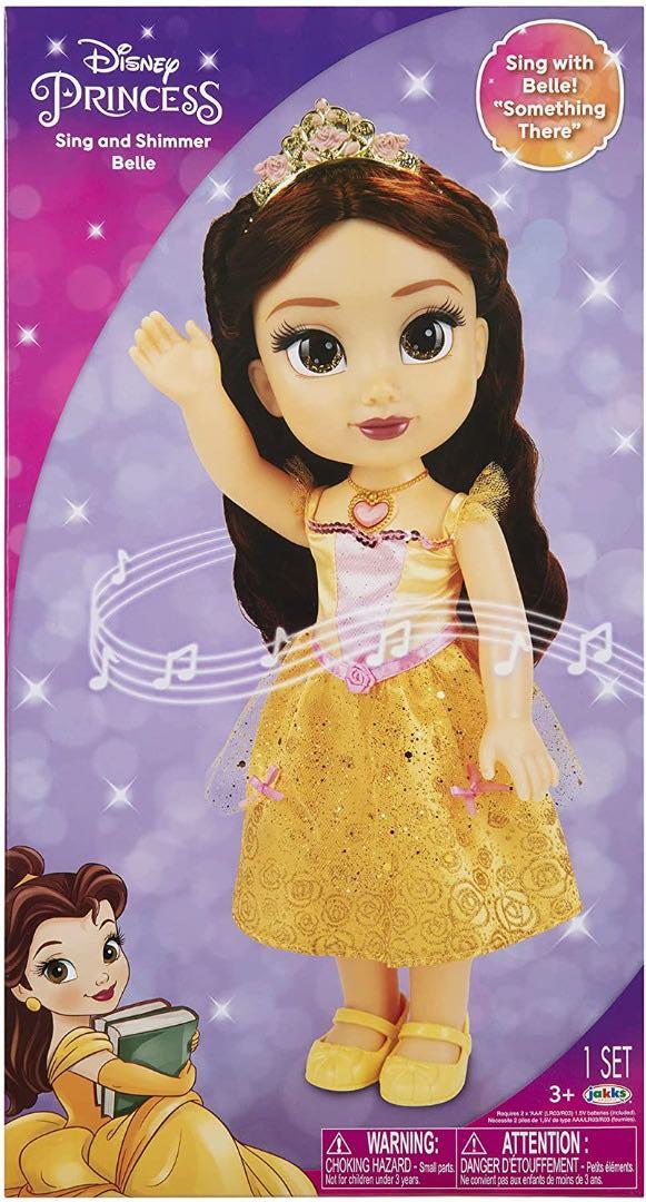 Disney Princess Belle Sing & Shimmer Toddler Doll, Sings Something There